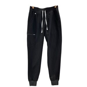 FIGS Zamora Jogger Scrub Pants Womens Small Black W18SW2005 Cargo Pocket Medical